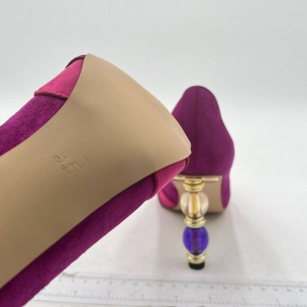 Fowt Purple Wave Pattern Pointed Toe Jewelry High… - image 5